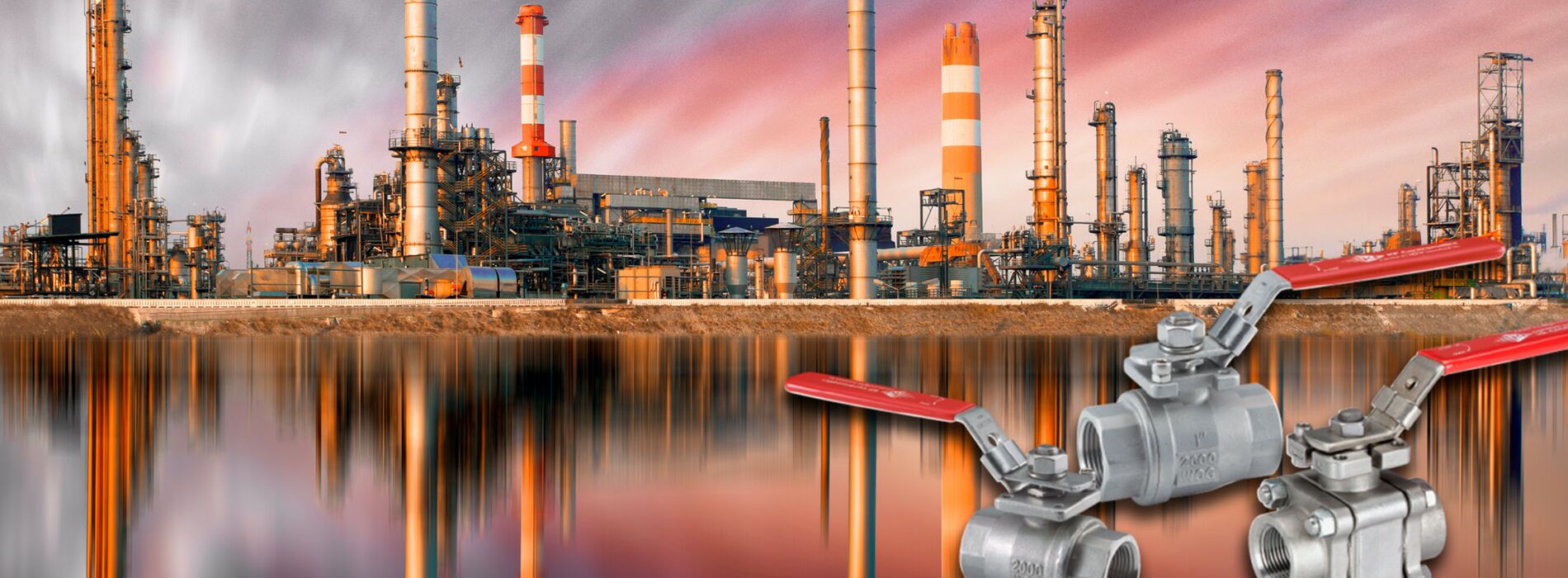 Refining industry with KF valves in the forground